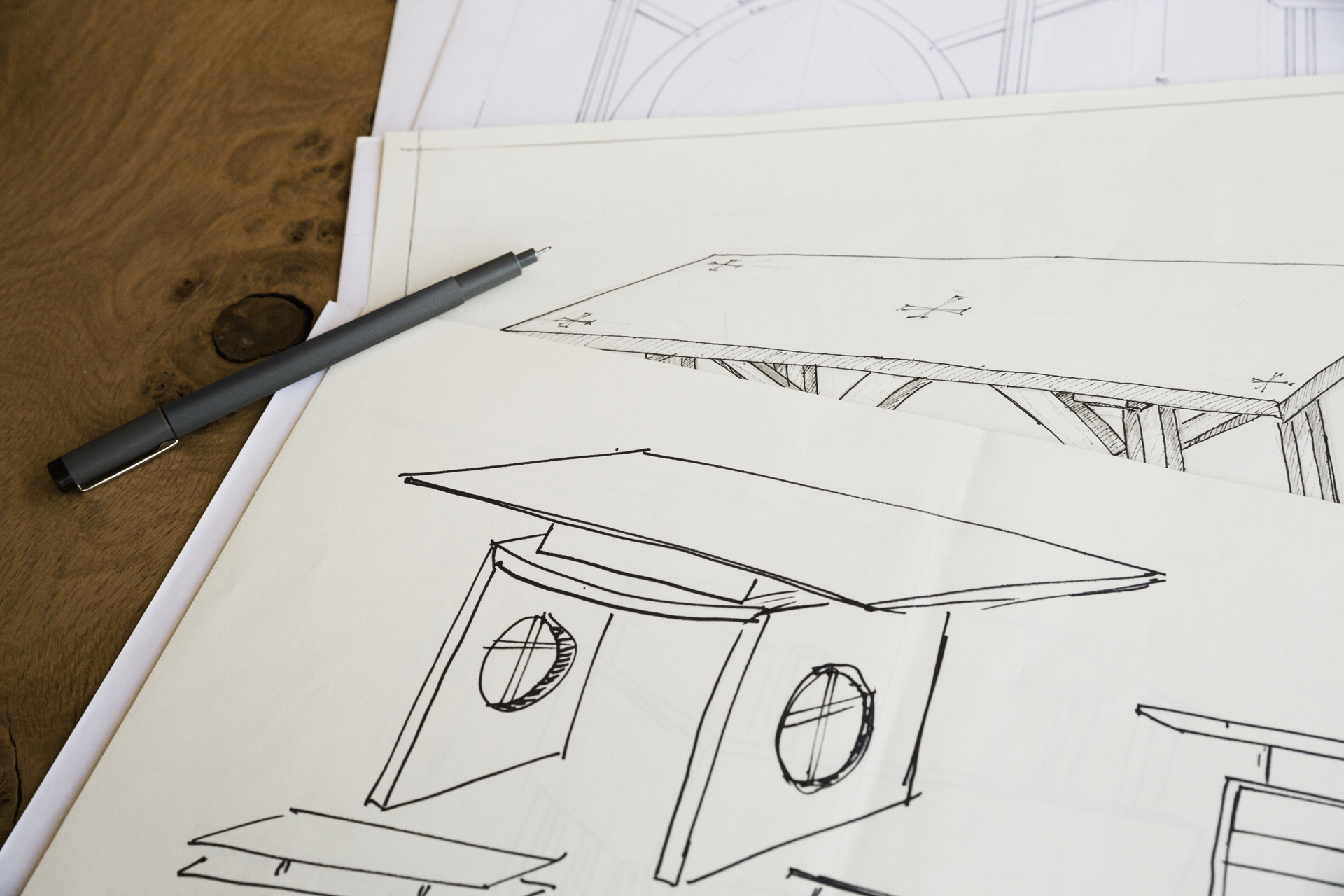 close up of design drawings for furniture a table 2025 04 05 05 02 41 utc
